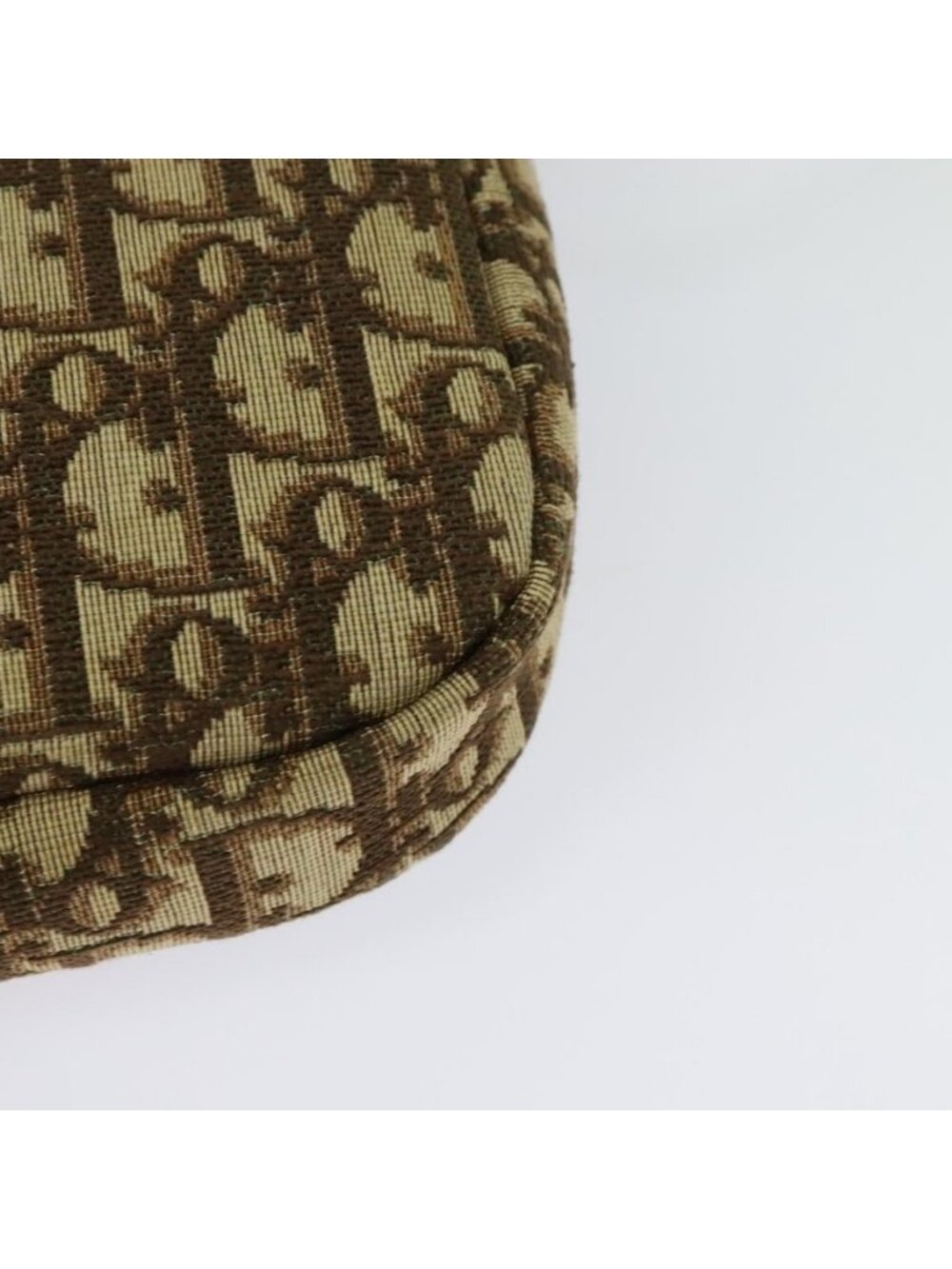 Authentic Christian Dior Trotter Canvas Shoulder Bag Brown Gold - Picture 2 of 16